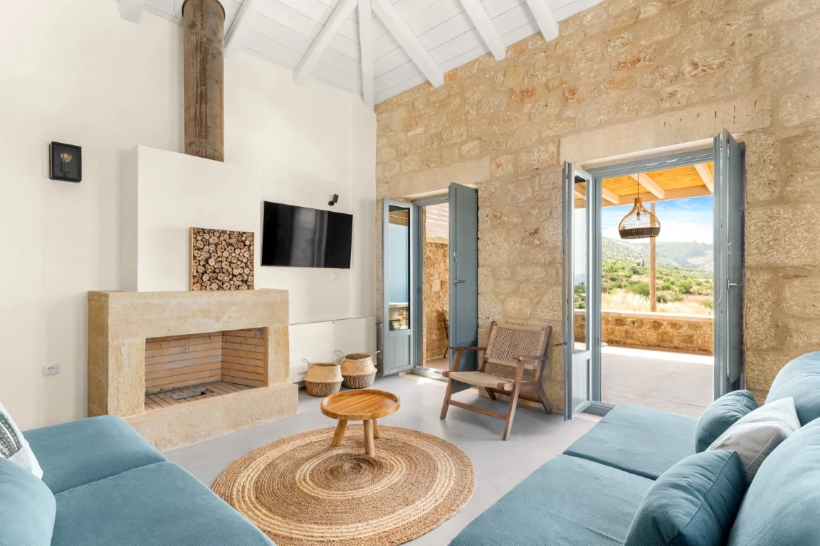 Patio Villas Mani Stoupa Greece. Villa Electra interior.